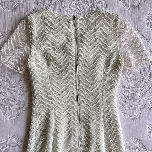 Reiss - Lark Lace Overlay Dress - Mint / Cream - Picture 11 of 12